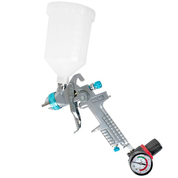 Image of an AirCraft Spray Gun HVLP 1.4mm Nozzle With Spare 1.7mm Nozzle Kit And Regulator