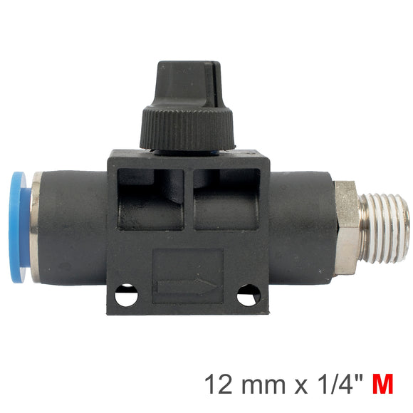 Image of an AirCraft PU Hose Fitting Valve 12mmX 1/4'M