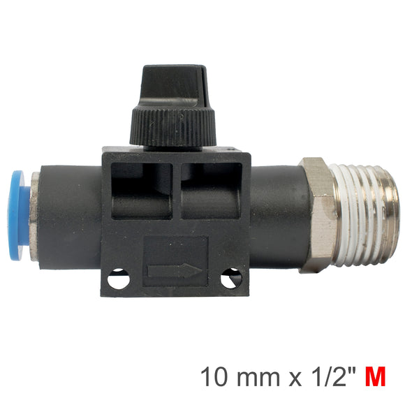 Image of an AirCraft PU Hose Fitting Valve 10mmX 1/2'M