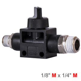 Image of an AirCraft PU Hose Fitting Valve 1/8'M X 1/4'M
