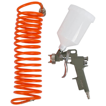 Image of an AirCraft Grav Feed Spray Gun 1.5mm Nozzle With 5M Spiral Hose