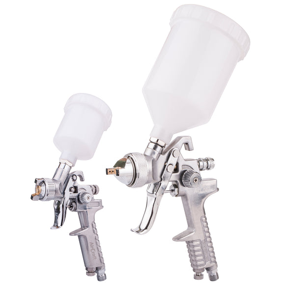 Image of an AirCraft Spray Gun Kit SG H827 & SG H2000 Combo With PoliSHed Body HVLP