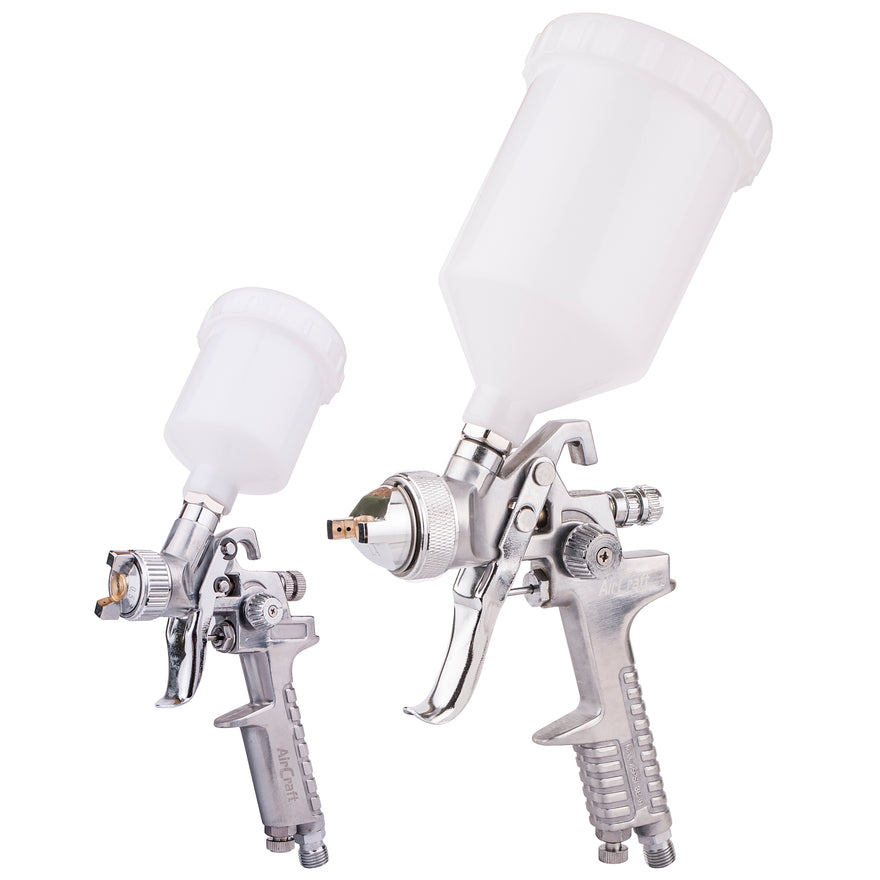 Image of an AirCraft Spray Gun Kit SG H827 & SG H2000 Combo With PoliSHed Body HVLP