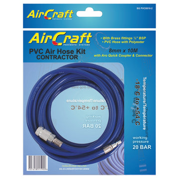 Image of an AirCraft PVC Hose 8mmX 10M With ARO Quick Coupler & Connector