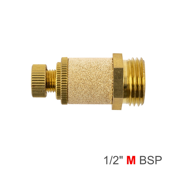 Image of an AirCraft Flow Control Silencer Brass 1/2' M
