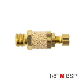 Image of an AirCraft Flow Control Silencer Brass 1/8' M
