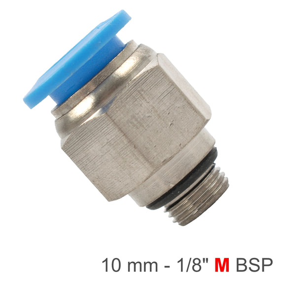 Image of an AirCraft PU Fitting Straight Stud With O-Ring 10mm-1/8' M