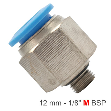 Image of an AirCraft PU Fitting Straight Stud With O-Ring 12mm-1/8' M