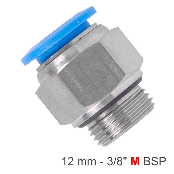 Image of an AirCraft PU Fitting Straight Stud With O-Ring 12mm-3/8' M