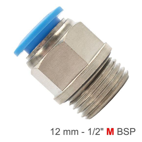 Image of an AirCraft PU Fitting Straight Stud With O-Ring 12mm-1/2' M