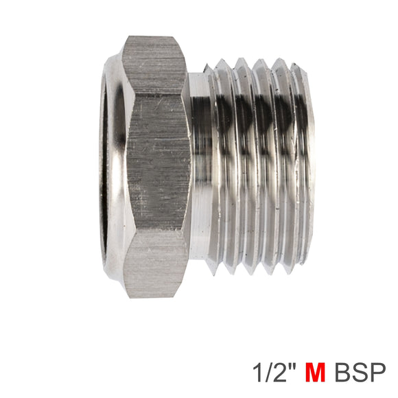 Image of an AirCraft Muffler Metal Flat 1/2' Male