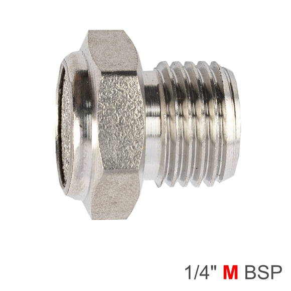 Image of an AirCraft Muffler Metal Flat 1/4' Male