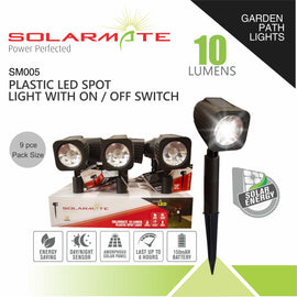 Solarmate Spotlight Plastic 5 Lumens 12 Pack
