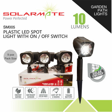 Solarmate Spotlight Plastic 5 Lumens 12 Pack