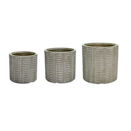Image of a CASA CALORE SORSO Flower Pots & Planters, Lightweight 18kg Set 3 Cylindrical Shape 1