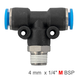 Image of an AirCraft PU Hose Fitting Tee 4mm-1/4 M