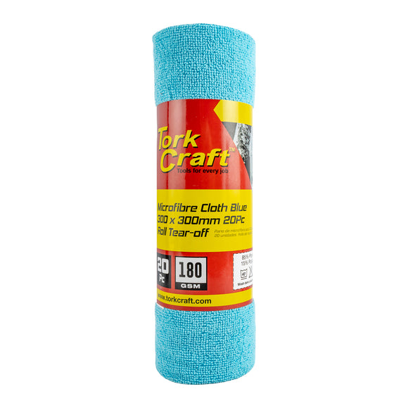 Image of a Tork Craft Microfibre Cloth Grey 300mm X 300mm 20pc Roll Tear-off 180gsm