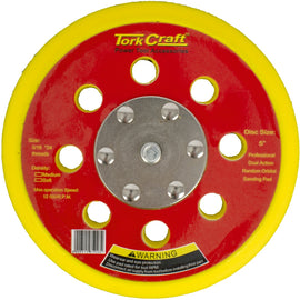 Image of a Tork Craft DA Sander Pad Hook And Loop 5 16 - 24unf 8 Holes Med Soft 125mm 5'