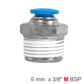 Image of an AirCraft PU Hose Fitting Straight Stud 6mm - 3/8" M BSP (SPC06-03)