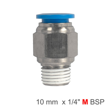 Image of an AirCraft PU Hose Fitting Straight Stud 10mm - 1/4" M BSP (SPC10-02)
