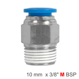 Image of an AirCraft PU Hose Fitting Straight Stud 10mm - 3/8" M BSP (SPC10-03)