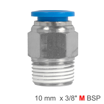 Image of an AirCraft PU Hose Fitting Straight Stud 10mm - 3/8" M BSP (SPC10-03)