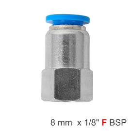 Image of an AirCraft PU Hose Fitting Straight Connector 8mm - 1/8"