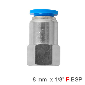 Image of an AirCraft PU Hose Fitting Straight Connector 8mm - 1/8"