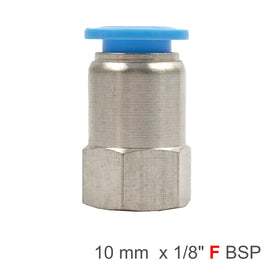 Image of an AirCraft PU Hose Fitting Straight Stud 10mm-1/8 F