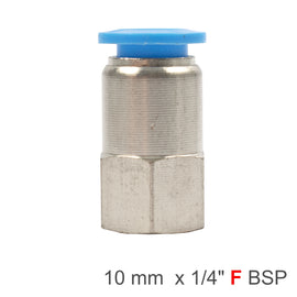 Image of an AirCraft PU Hose Fitting Straight Stud 10mm-1/4 F
