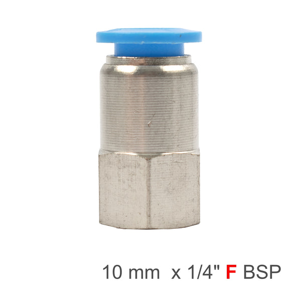 Image of an AirCraft PU Hose Fitting Straight Stud 10mm-1/4 F