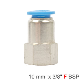 Image of an AirCraft PU Hose Fitting Straight Stud 10mm-3/8 F