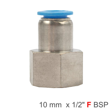 Image of an AirCraft PU Hose Fitting Straight Stud 10mm-1/2 F