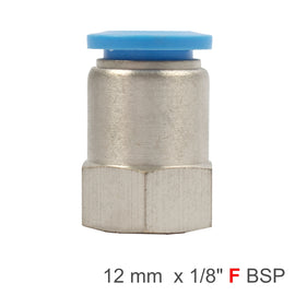 Image of an AirCraft PU Hose Fitting Straight Stud 12mm-1/8 F