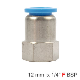 Image of an AirCraft PU Hose Fitting Straight Stud 12mm-1/4 F