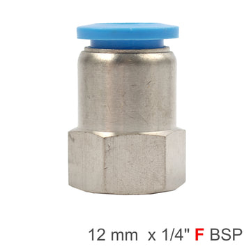 Image of an AirCraft PU Hose Fitting Straight Stud 12mm-1/4 F
