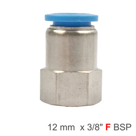 Image of an AirCraft PU Hose Fitting Straight Stud 12mm-3/8 F