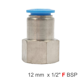 Image of an AirCraft PU Hose Fitting Straight Stud 12mm-1/2 F