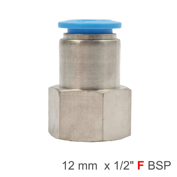 Image of an AirCraft PU Hose Fitting Straight Stud 12mm-1/2 F
