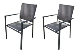 image of Seagull Textilene Patio Dinner Chair 2 Pack Steel Frame