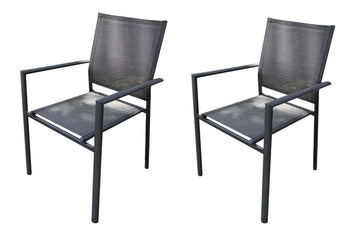 image of Seagull Textilene Patio Dinner Chair 2 Pack Steel Frame
