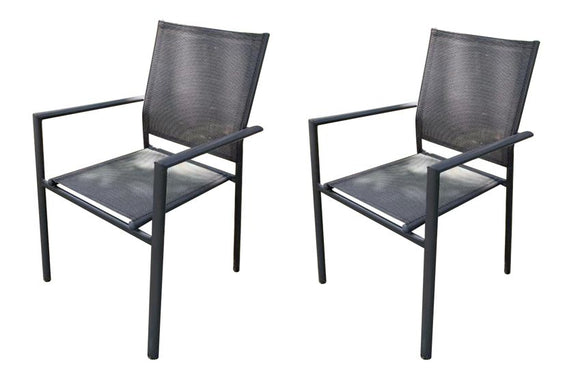 image of Seagull Textilene Patio Dinner Chair 2 Pack Steel Frame