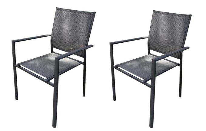 image of Seagull Textilene Patio Dinner Chair 2 Pack Steel Frame