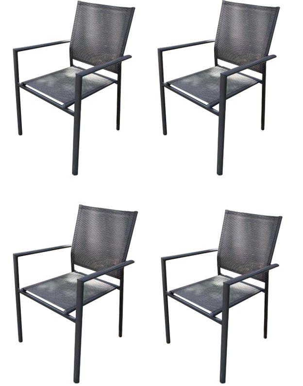 image of Seagull Textilene Patio Dinner Chair 4 Pack Steel Frame