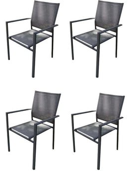 image of Seagull Textilene Patio Dinner Chair 4 Pack Steel Frame