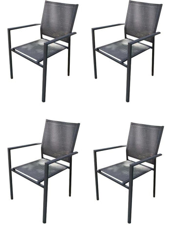 image of Seagull Textilene Patio Dinner Chair 4 Pack Steel Frame