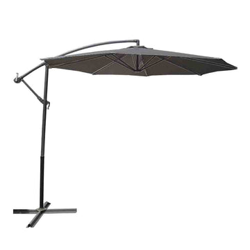 image of Seagull Cantilever Umbrella 3m Light Grey with Aluminium Pole and 8 Ribs with Crank, with X-Struts Without Weight Bases