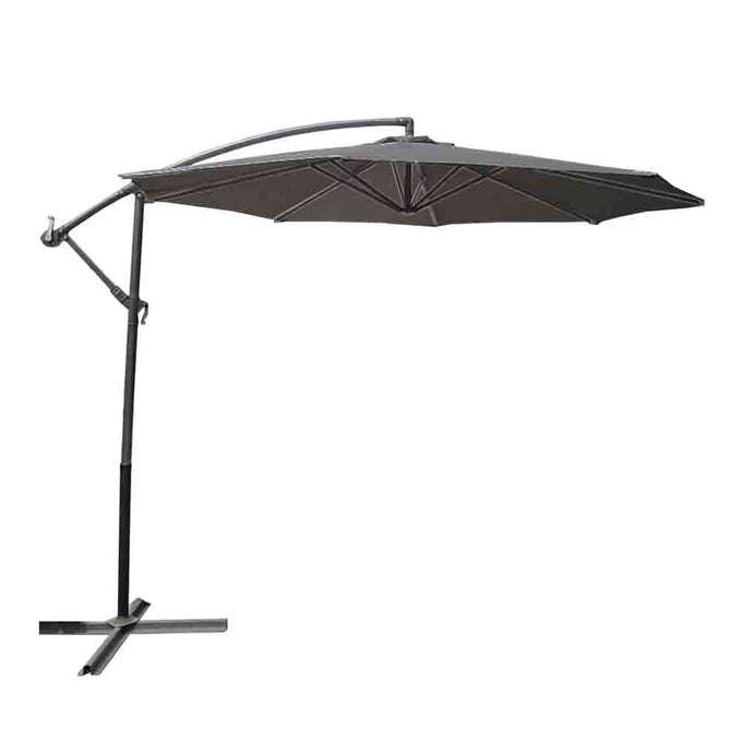 image of Seagull Cantilever Umbrella 3m Light Grey with Aluminium Pole and 8 Ribs with Crank, with X-Struts Without Weight Bases