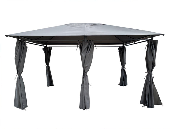 image of Seagull Garden Pavilion with Side Wall Grey 3 x 4m