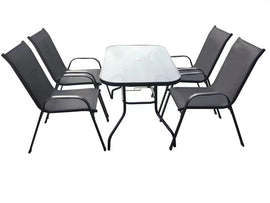 image of Seagull 5 Piece Kd Patio Table and Chairs Set Steel Rectangle Table